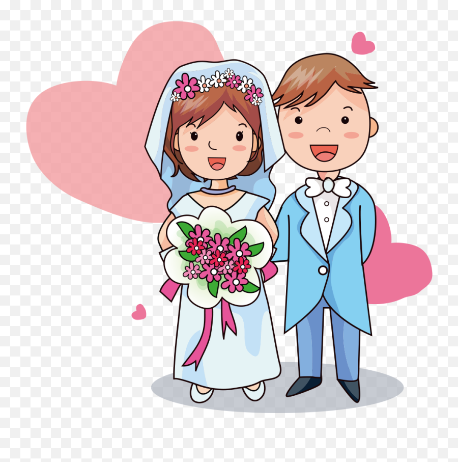 Marriage Icon Png - Bride And Groom Clipart Free Download Cartoon Picture Of Lovers Emoji,Bride And Groom Clipart