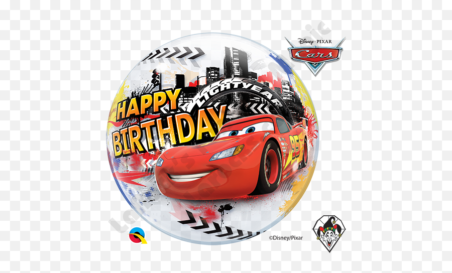 22 Inch Disney - Pixar Lightning Mcqueen U0026 Mater Birthday Bubble Balloon Qualatex 1ct Disney Cars Balloons Emoji,Disney Pixar Logo