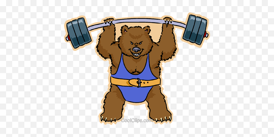 Weight Lifting Bear Royalty Free Vector - Bear Lifting Weights Clipart Emoji,Weight Lifting Clipart
