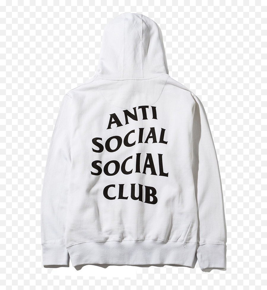 White Anti Social Social Club Hoodie - Anti Social Social Club Emoji,Anti Social Social Club Logo