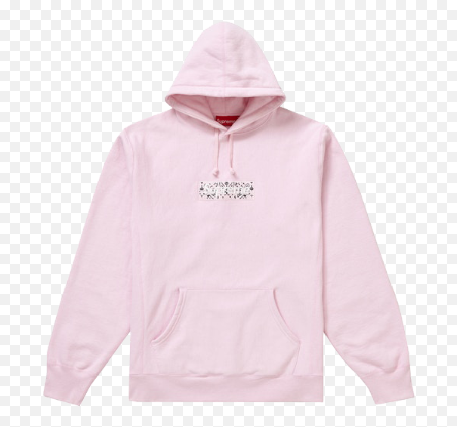 Logo Hooded Sweatshirt Pink - Long Sleeve Emoji,Supreme Bandana Box Logo