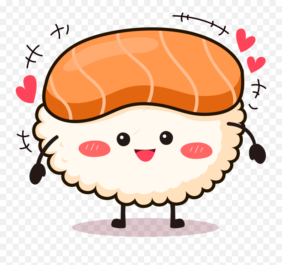 Sushi Expression Heureux Japonais Image - Cartoon Cute Food Sushi Emoji,Sushi Clipart