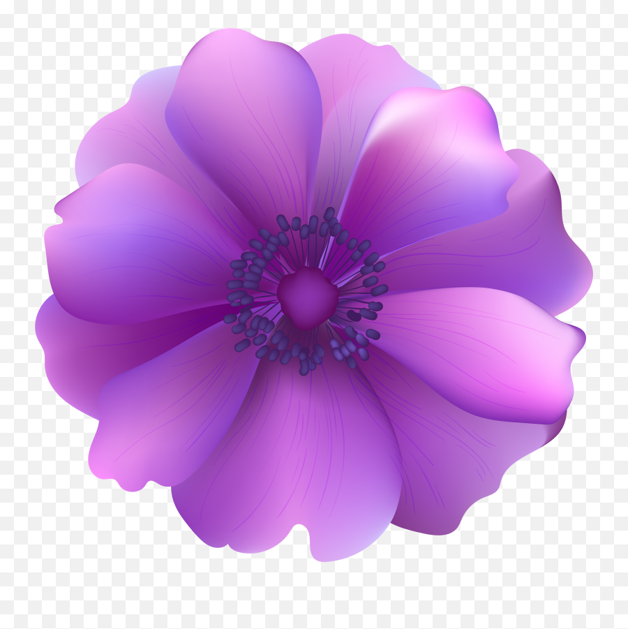 Purple Flowers Transparent Clip Art - Transparent Background Purple Flower Clipart Emoji,Flowers Transparent