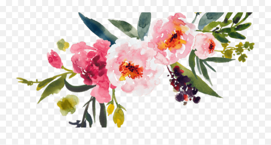 Download Holla Everyone - Watercolor Flowers Transparent Emoji,Pink Flowers Transparent