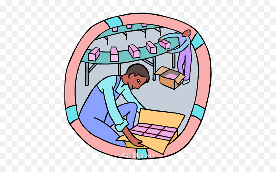 Factory Workers Packaging Products - Factory Worker Clipart Png Emoji,Factory Clipart