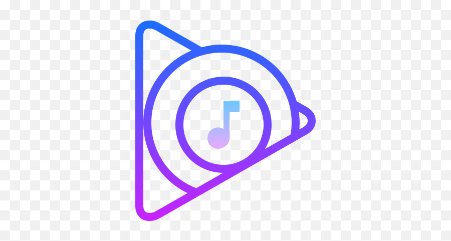 Google Play Music Icon In Gradient Line Style Emoji,Play Icon Transparent Background