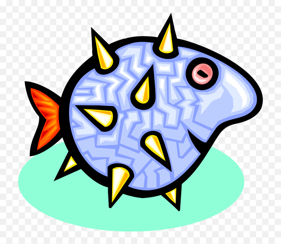 Puffer Fish - Vector Image Emoji,Manta Ray Clipart