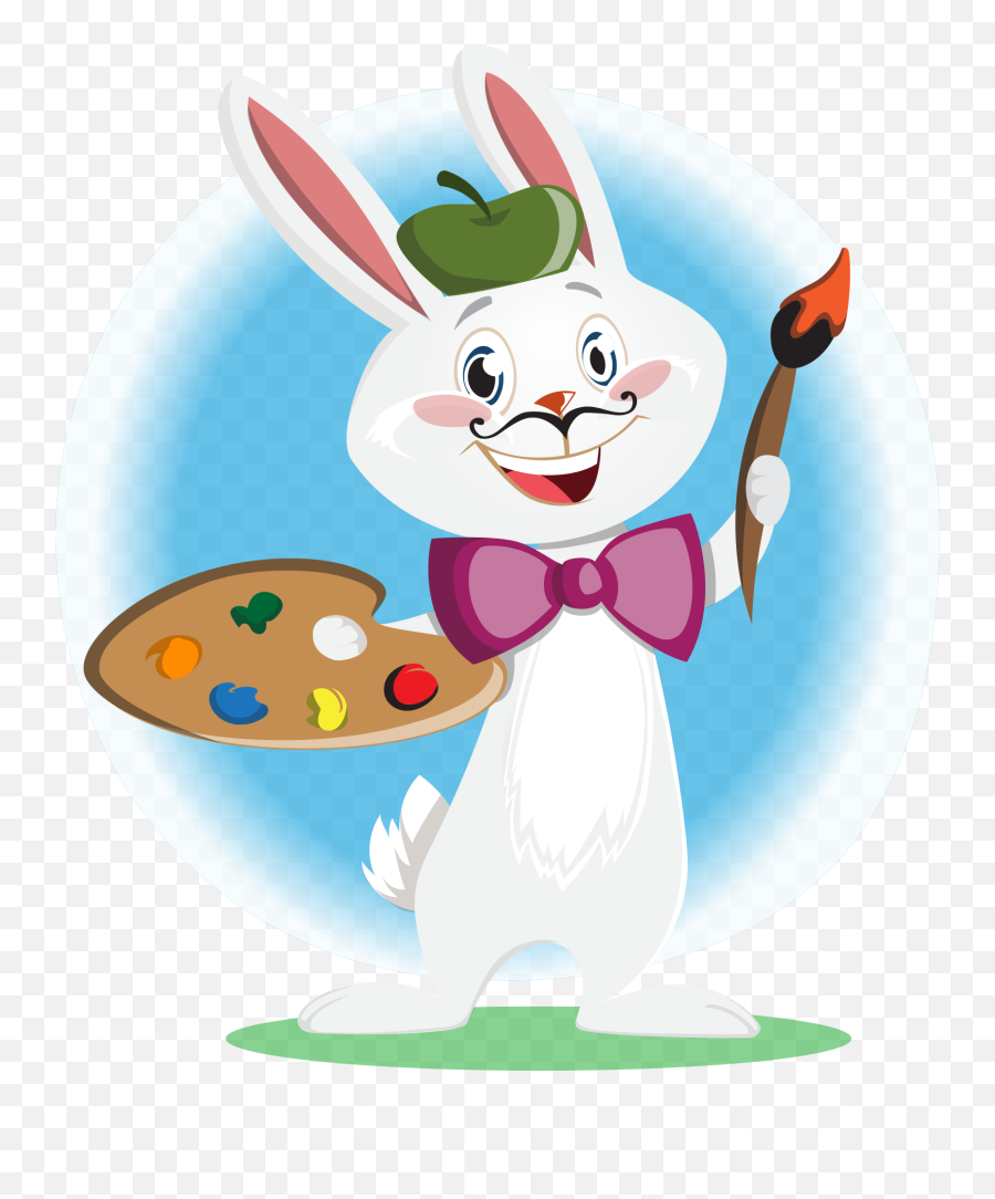 Clipart Bunny Painter With A Palette - Bunny Painter Emoji,Painter Clipart
