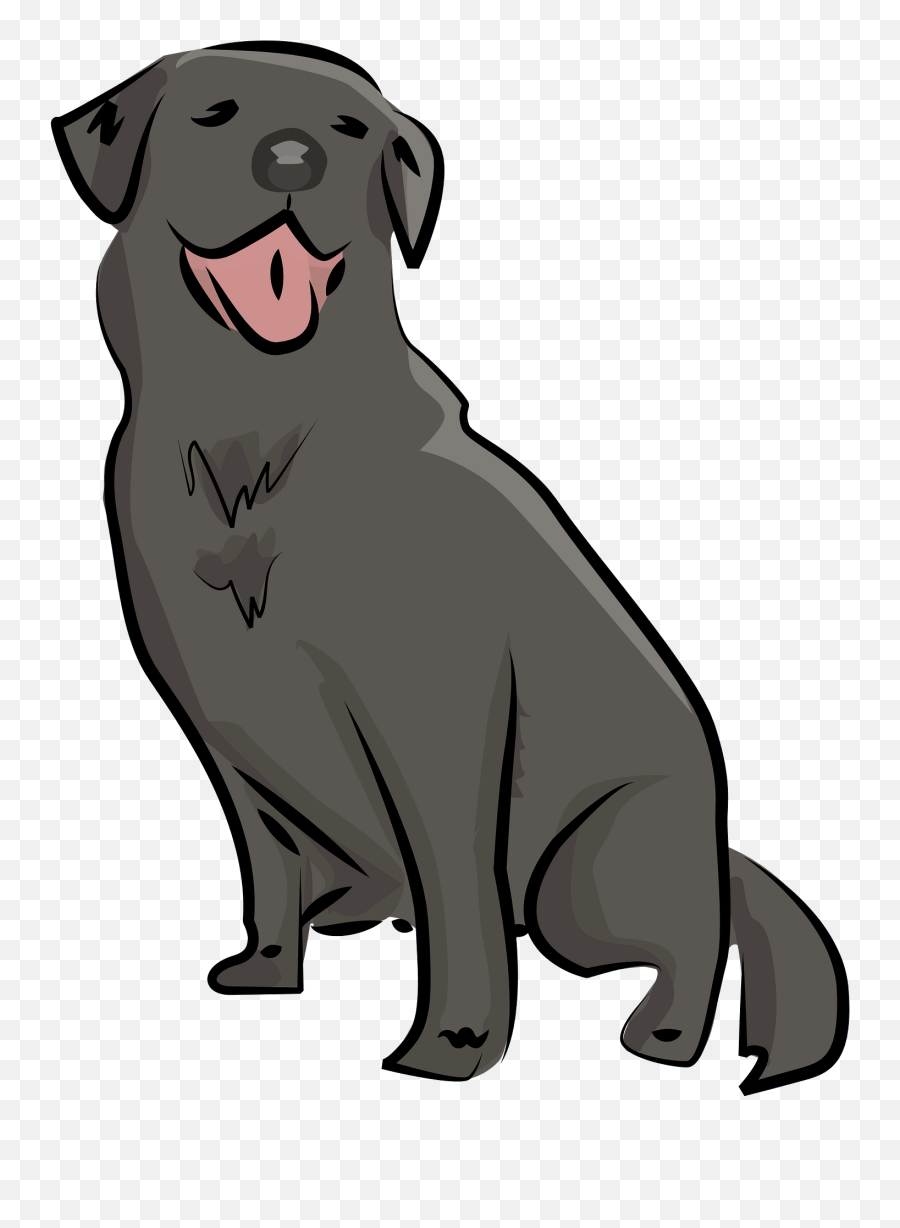 Black Lab Clipart - Black Labrador Cartoon Transparent Emoji,Black Clipart
