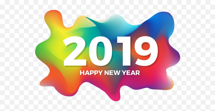 Happy - Newyear2019withcolorfulgradientfluidpng132463 Feliz Año 2019 Png Emoji,Happy New Year 2019 Png