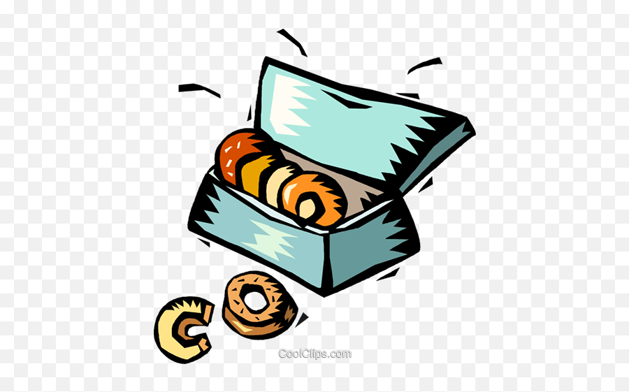 Box Of Doughnuts Royalty Free Vector Clip Art Illustration - Donat Mini Vector Emoji,Coffee And Donuts Clipart
