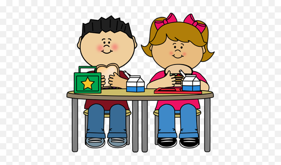 Kids Eating Lunch Clipart - Students Eating Lunch Clipart Emoji,Preschool Clipart