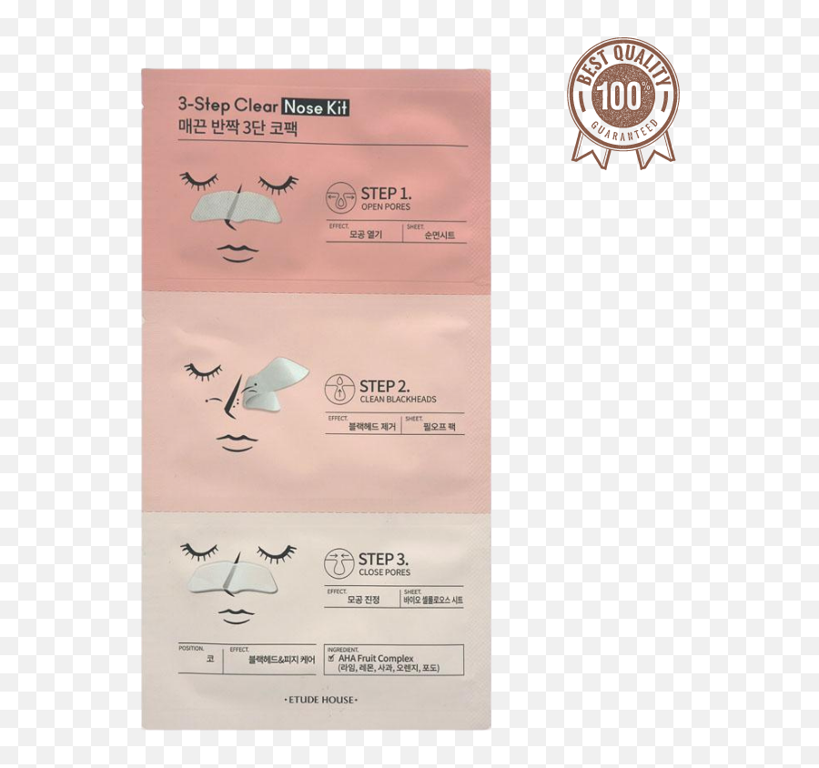 Etude House 3 - Step Clear Nose Kit Language Emoji,Nose Transparent