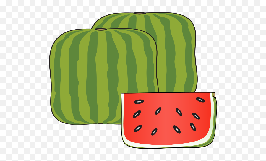 Filecubical Watermelonsvg - Wikimedia Commons Sandia Cuadrada Dibujo Emoji,Watermelon Transparent