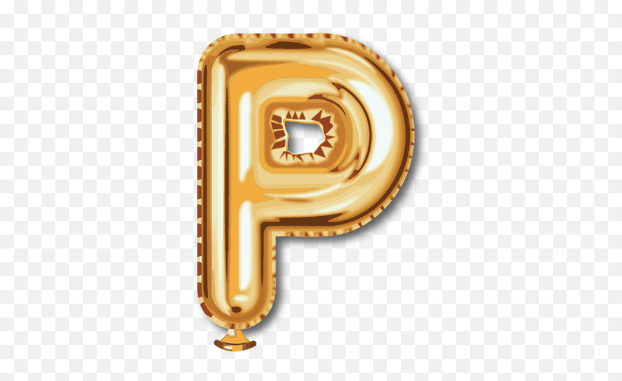 Golden Letter Balloon Alphabet P Graphic - Transparent Png Emoji,Gold Balloon Png