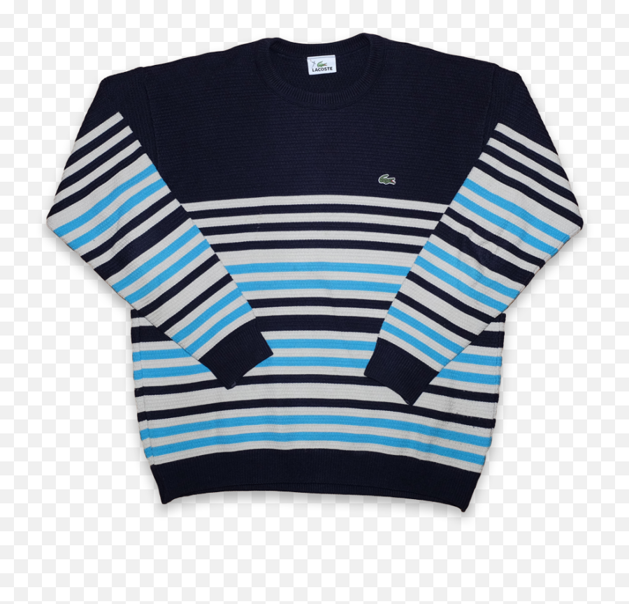 Lacoste Png - Vintage Lacoste Striped Sweatshirt Large Emoji,Lacoste Logo Png