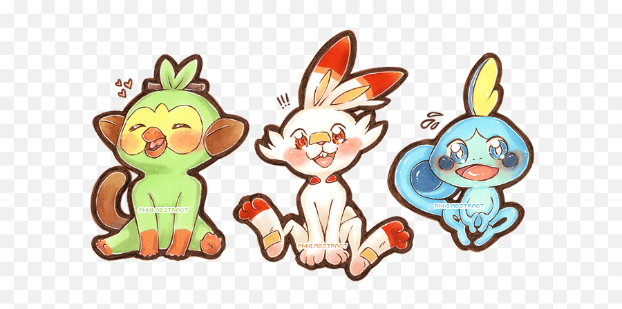 Pokémon Gen 8 Starter Stickers Emoji,Grookey Png