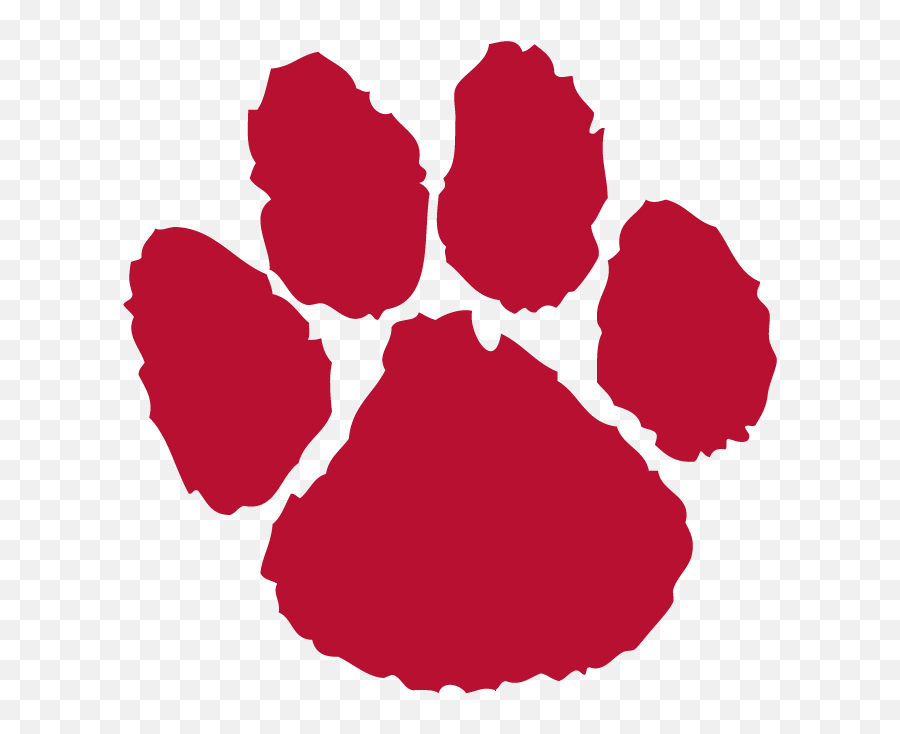 Red - Paw Cougar Paw Print Clipart Png Download Full Emoji,Tiger Paw Print Clipart
