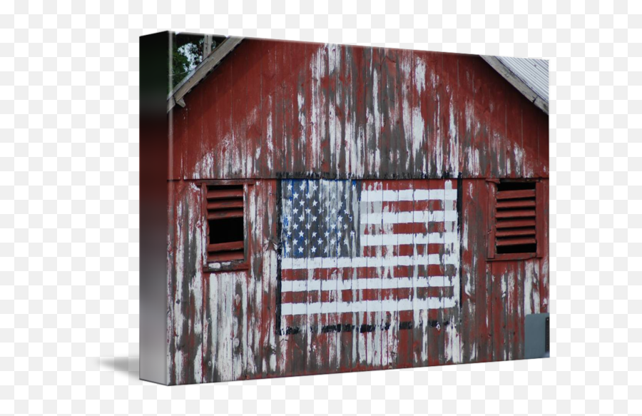 American Flag On Barn By - American Emoji,American Flag Logo