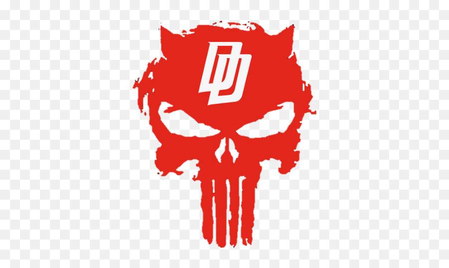 Punisher Logo Mashup Tattoo Idea - Punisher Skull Emoji,Daredevil Logo