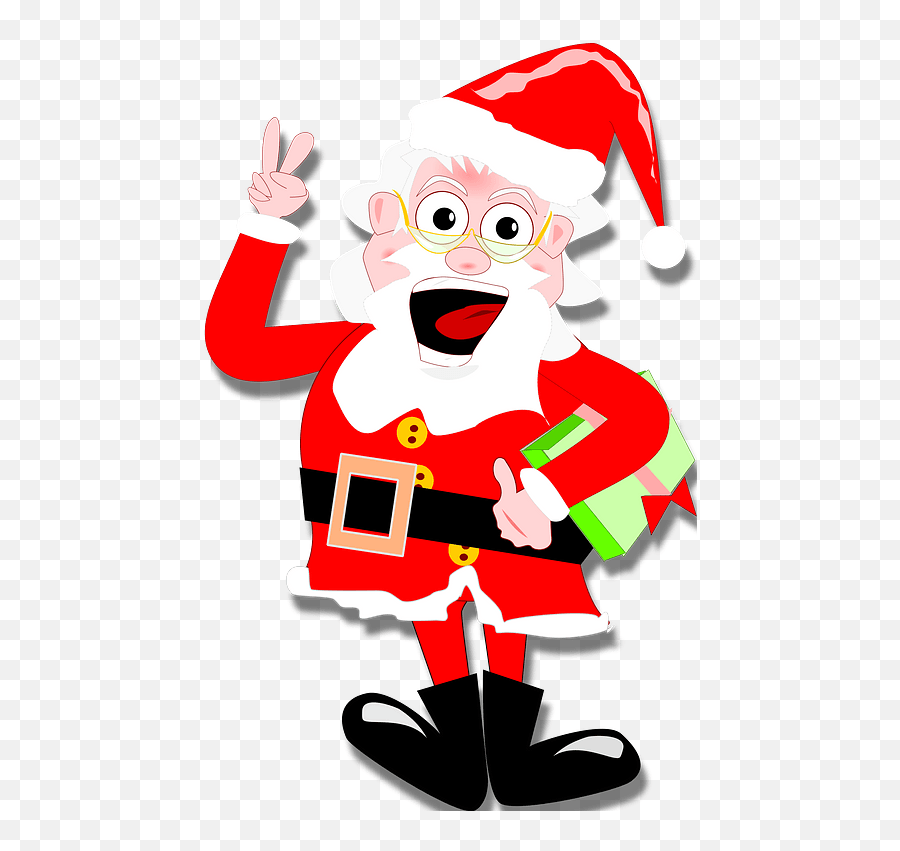 Crazy Santa Claus Giving Peace Sign - Santa Peace Sign Clipart Emoji,Peace Sign Clipart