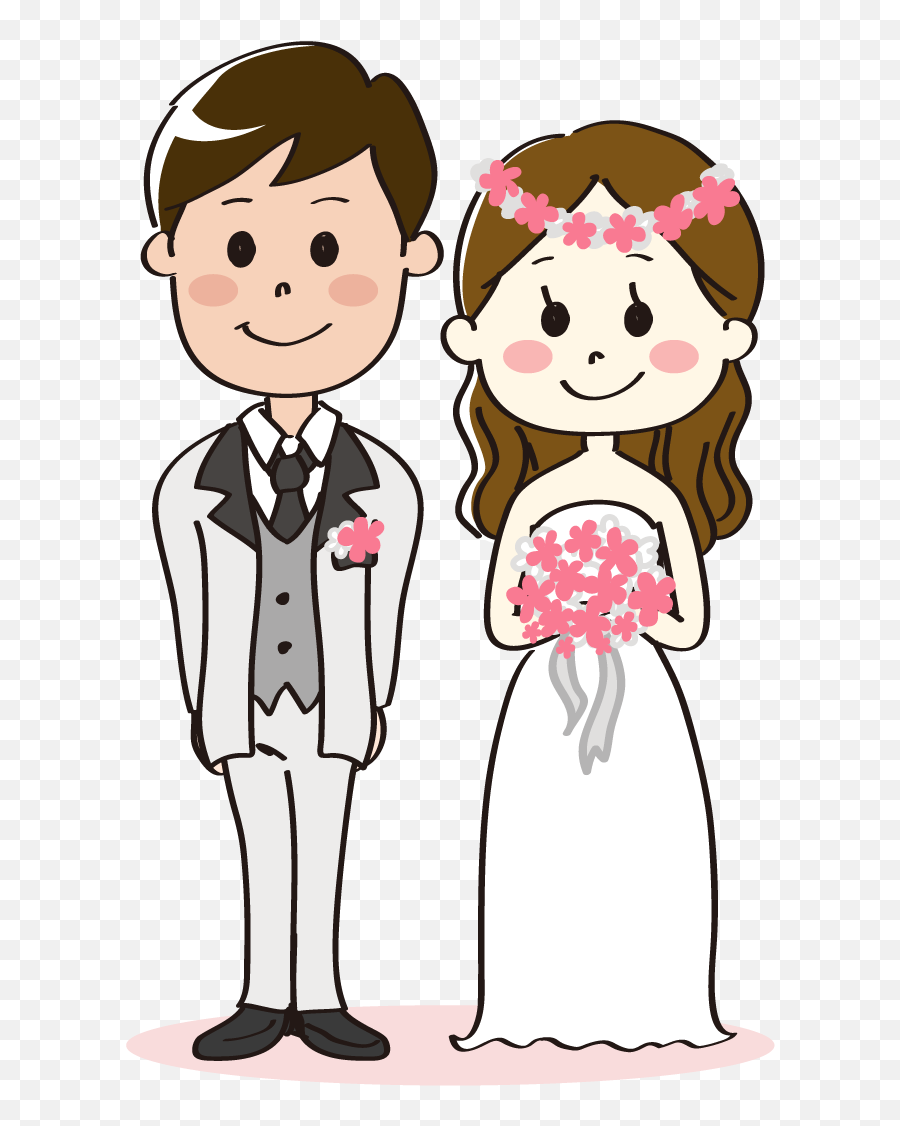 Bride And Groom Kissing Clipart Image - Png Download Full Clipart Bride And Groom Cartoon Emoji,Bride And Groom Clipart