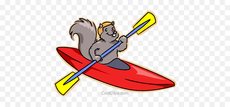Kayak Royalty Free Vector Clip Art - Kayaking Squirrel Emoji,Kayak Clipart