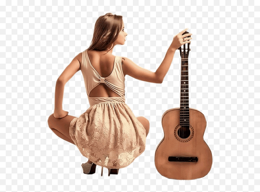 Woman With Guitar Png Official Psds - Woman Guitar Png Emoji,Acoustic Guitar Png