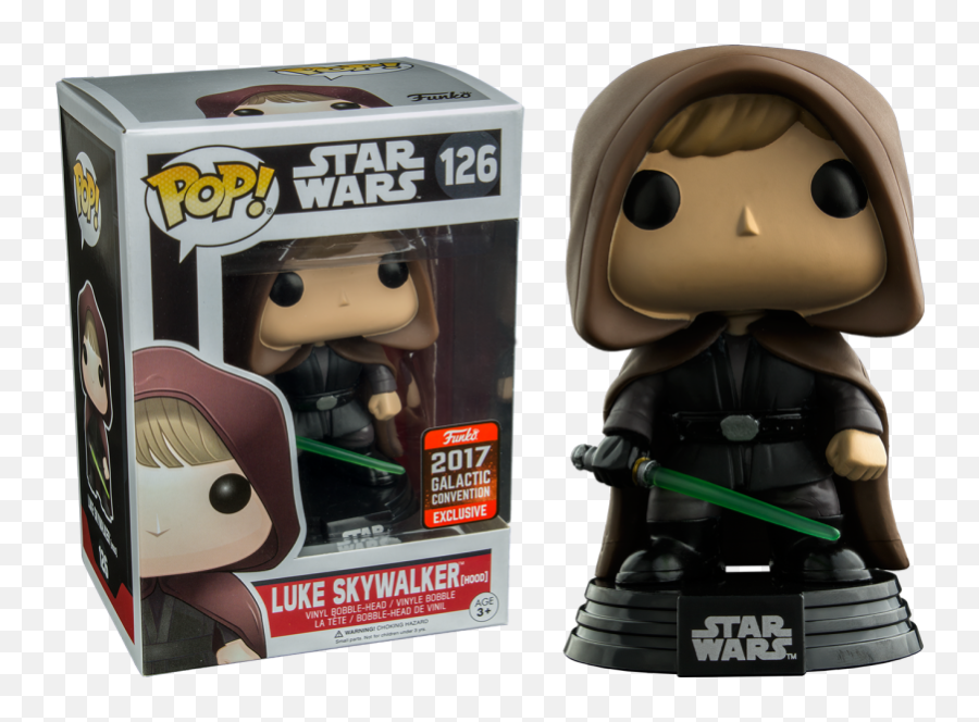 Star Wars - Luke Skywalker Hooded Jedi Pop Vinyl Figure Emoji,Hooded Figure Png
