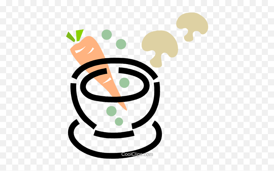 Bowl Of Soup With Carrots And Mushrooms Royalty Free Vector Emoji,Bowl Of Soup Clipart