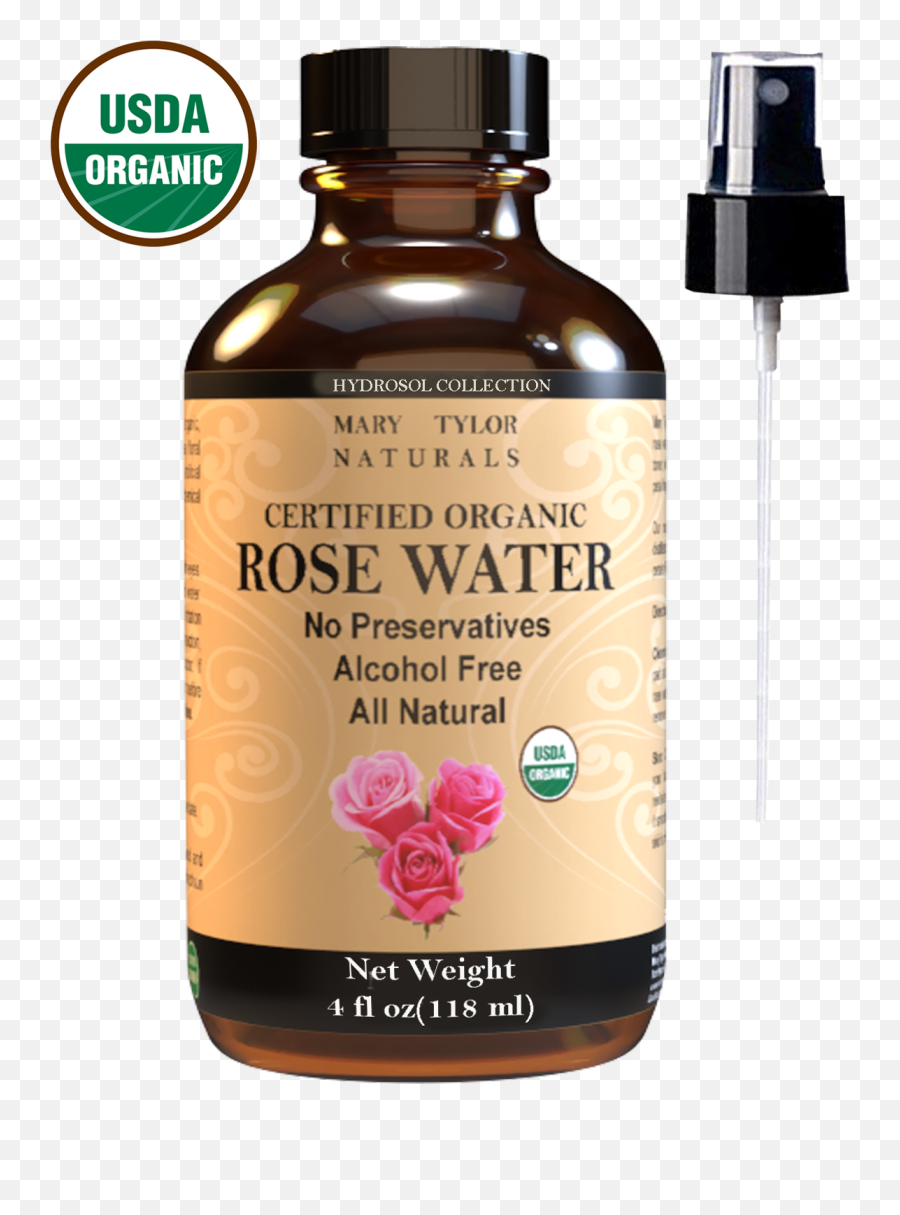 Organic Rose Water Facial Toner 4 Oz Usda Certified Organic Emoji,Usda Organic Png