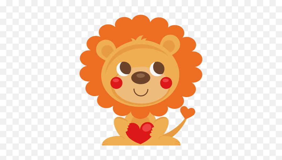 Lion Holding Heart Svg Scrapbook Cut File Cute Clipart Emoji,Cute Heart Clipart