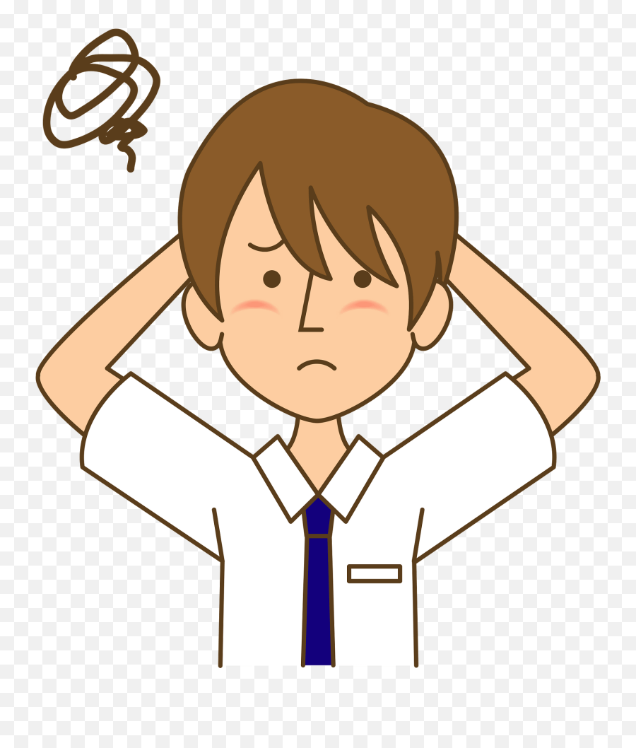 Businessman Is Worried Clipart Free Download Transparent Emoji,Worried Face Clipart