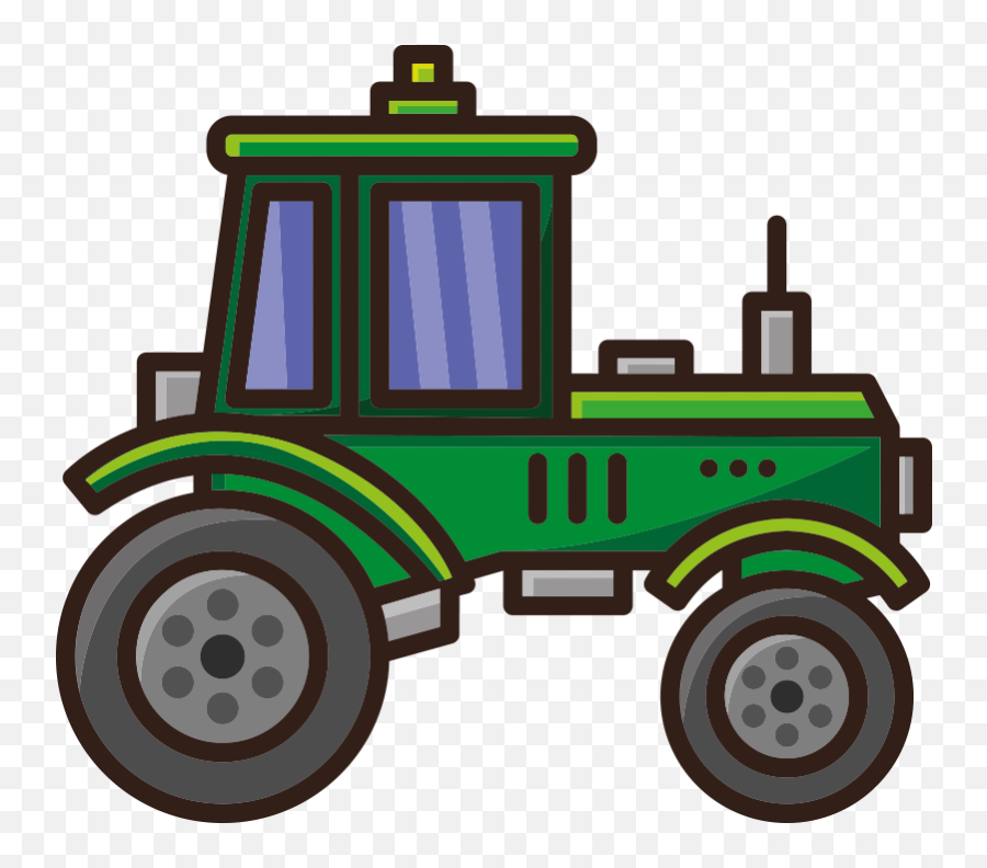 Green Big Tractor Children Bedroom Wall Sticker - Tenstickers Emoji,Green Tractor Clipart