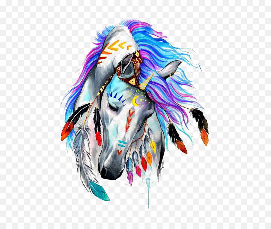 Horse Art Color National T - Shirt Clothing Drawing Clipart Drawing Indian Horses Emoji,Horse Head Clipart