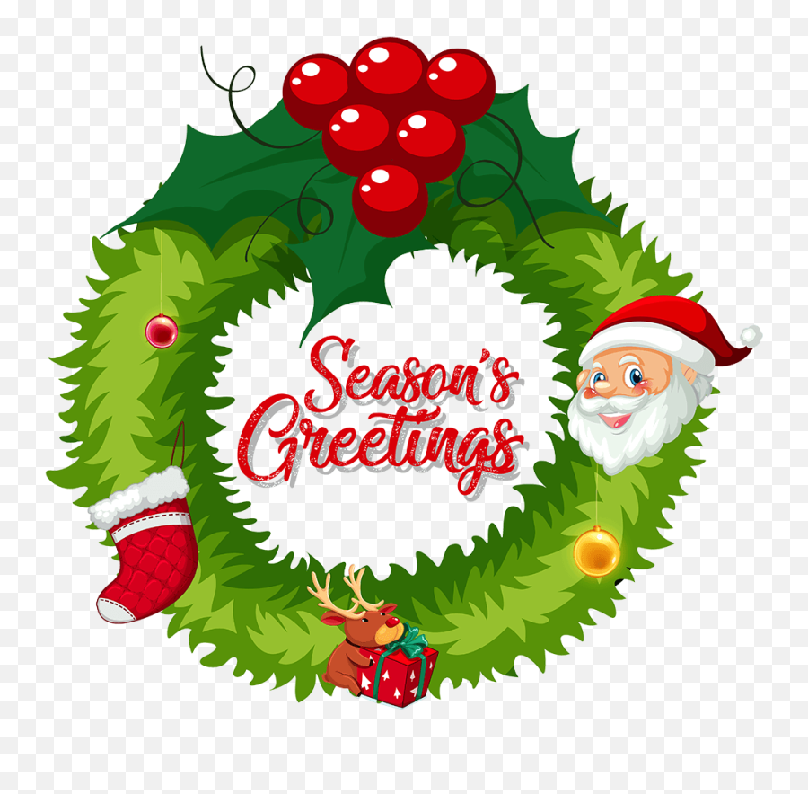 Free U0026 Cute Christmas Wreath Clipart For Your Holiday - Wreath Emoji,Wreath Clipart