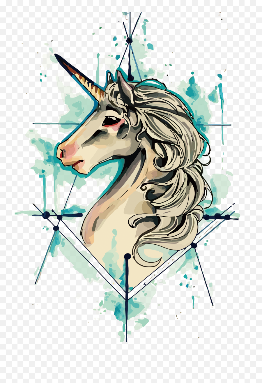 Download Tattoo Flash Vector Iphone Unicorn Drawing Clipart - Evil Unicorn Head Drawing Emoji,Free Unicorn Clipart