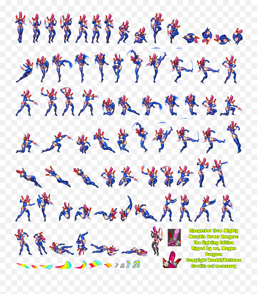The Spriters Resource - Full Sheet View Mighty Morphin Power Rangers Fighting Game Lipsyncher Emoji,Mighty Morphin Power Rangers Logo
