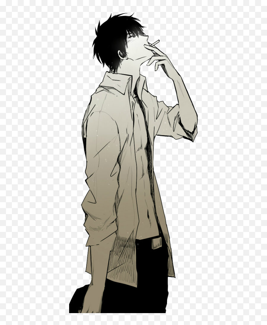 Anime Guy Smoke Png Image With No - Black Hair Anime Smoke Emoji,Anime Guy Png