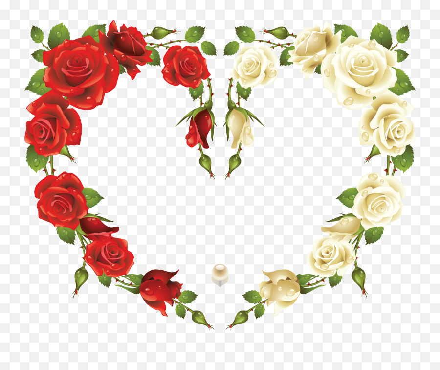 Floral Frame Png - Transparent Rose Heart Png Emoji,Floral Frame Clipart