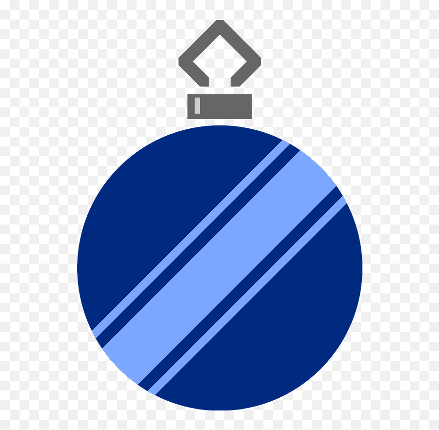 Simple Blue Striped Christmas Ornament Clipart Free - Vertical Emoji,Christmas Ornaments Clipart