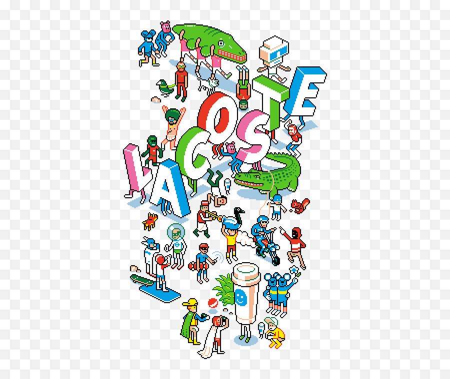 Eboy Dvl - Pixel Art Logo Lacoste Emoji,Lacoste Logo