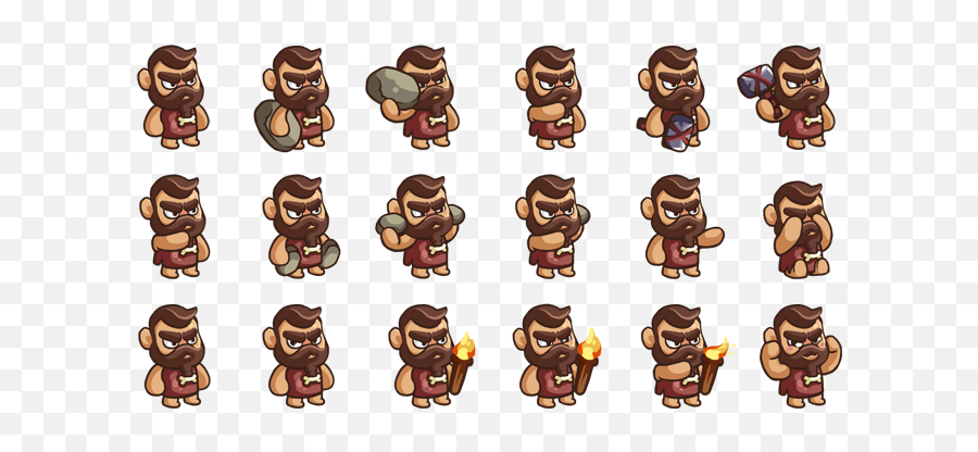Caveman Hunt - Defend Your Cave Ios Game On Behance Emoji,Caveman Clipart