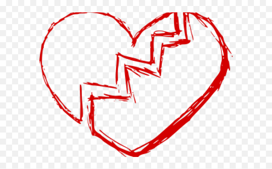 Drawn Heart Png - Transparent Broken Heart No Background Emoji,Broken Heart Png