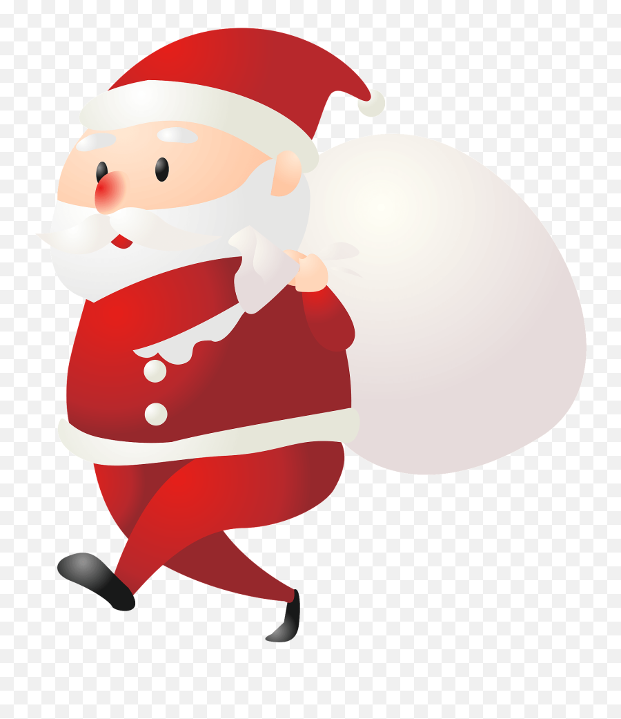 Santa Claus With A Bag Of Gifts Clipart Free Download Emoji,Christmas Clipart Santa
