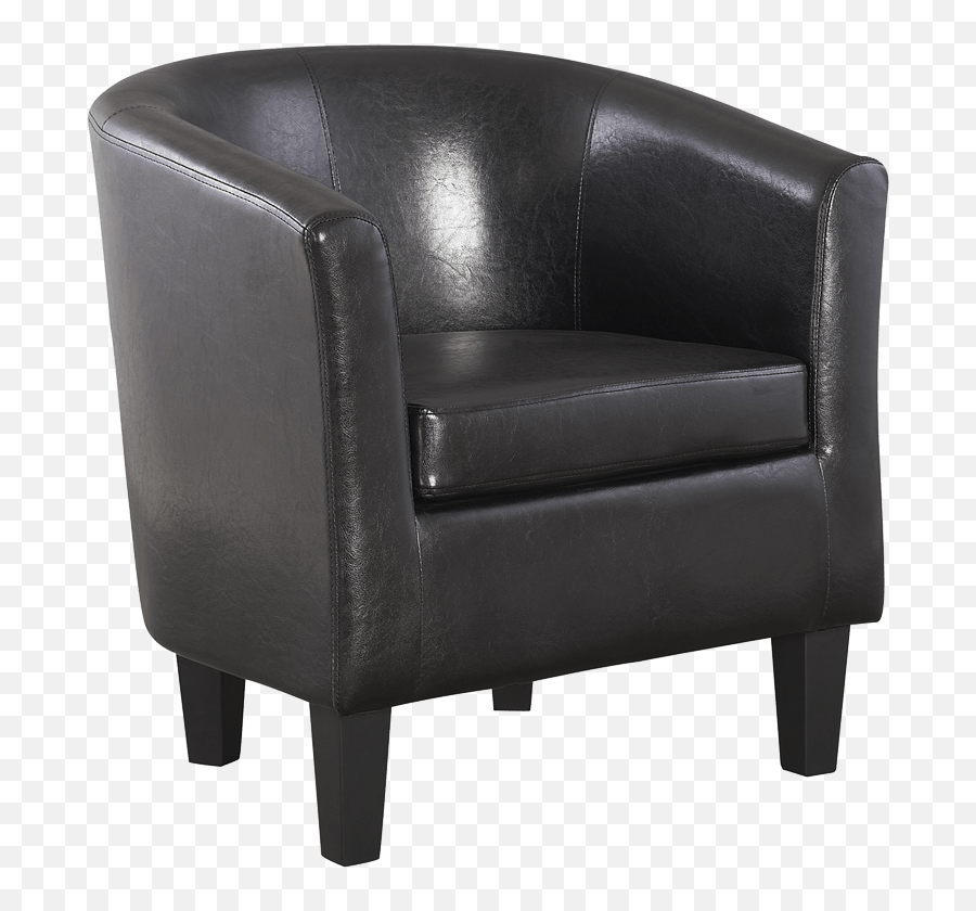 Black Leather Tub Chair Transparent - Chair Invisible Background Emoji,Chair Transparent Background