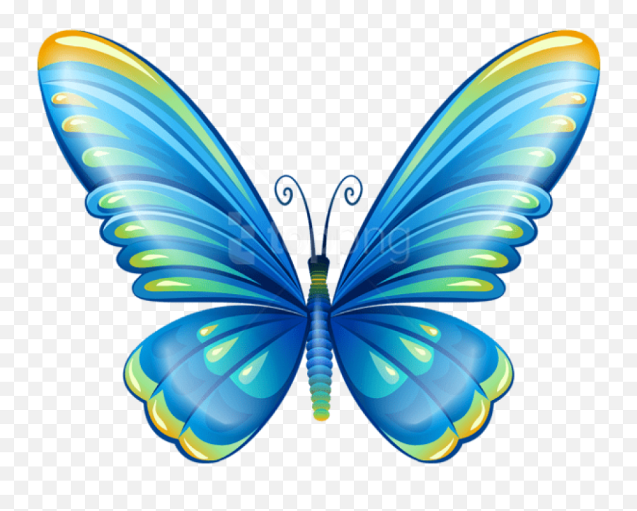 Download Free Png Download Large Art Blue Butterfly Clipart - Butterfly Png Clipart Emoji,Free Butterfly Clipart