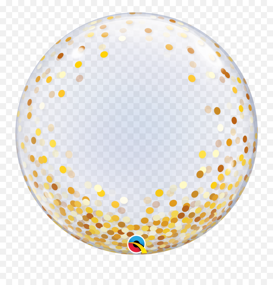 24 Gold Confetti Dots Bubble Balloon Bargain Balloons Emoji,Confetti Emoji Png
