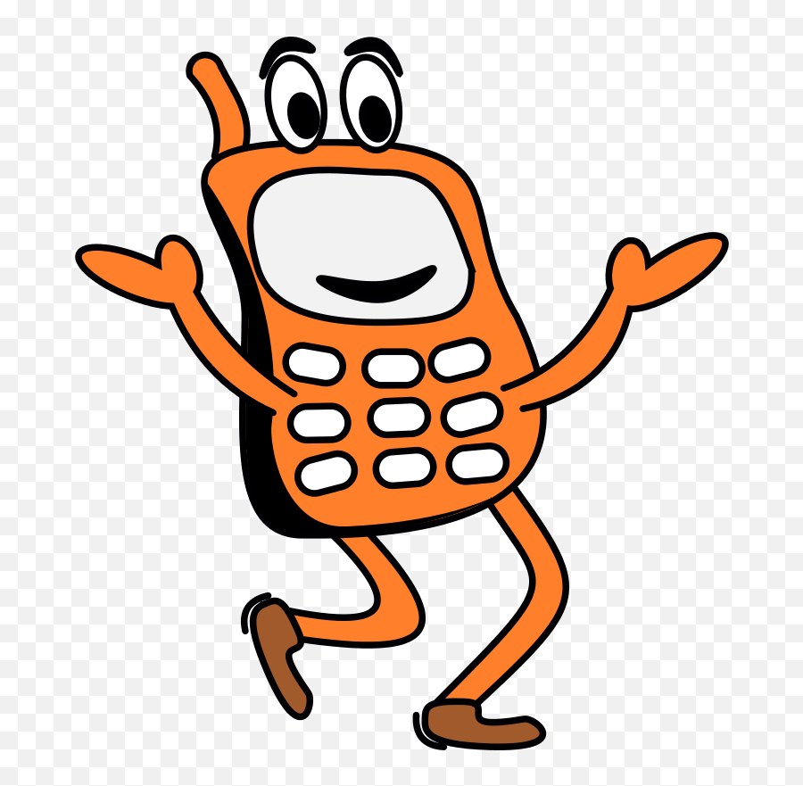Best Phone Clipart - Cell Phone Walking Cartoon Emoji,Phone Clipart