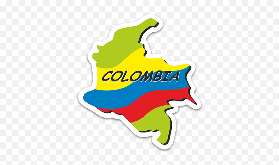 Flag Map Sticker Colombia Muraldecalcom Emoji,Colombia Map Png